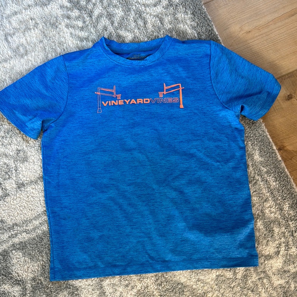 Vineyard Vines Blue and Orange Short Sleeve Tee